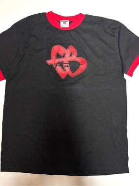 FUBU Black Tee with Red Logo & Trim